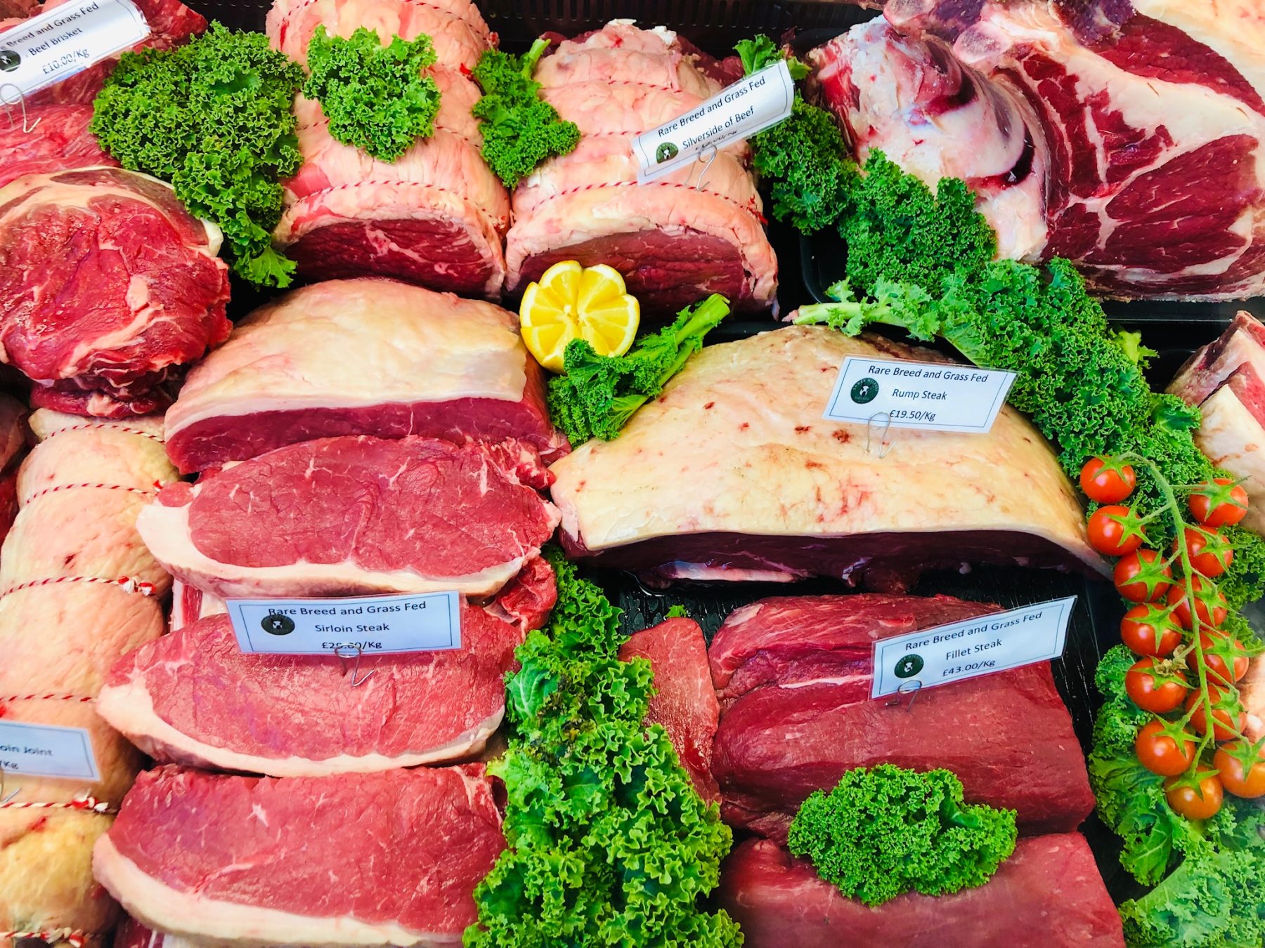 fresh meats on sale in the shop